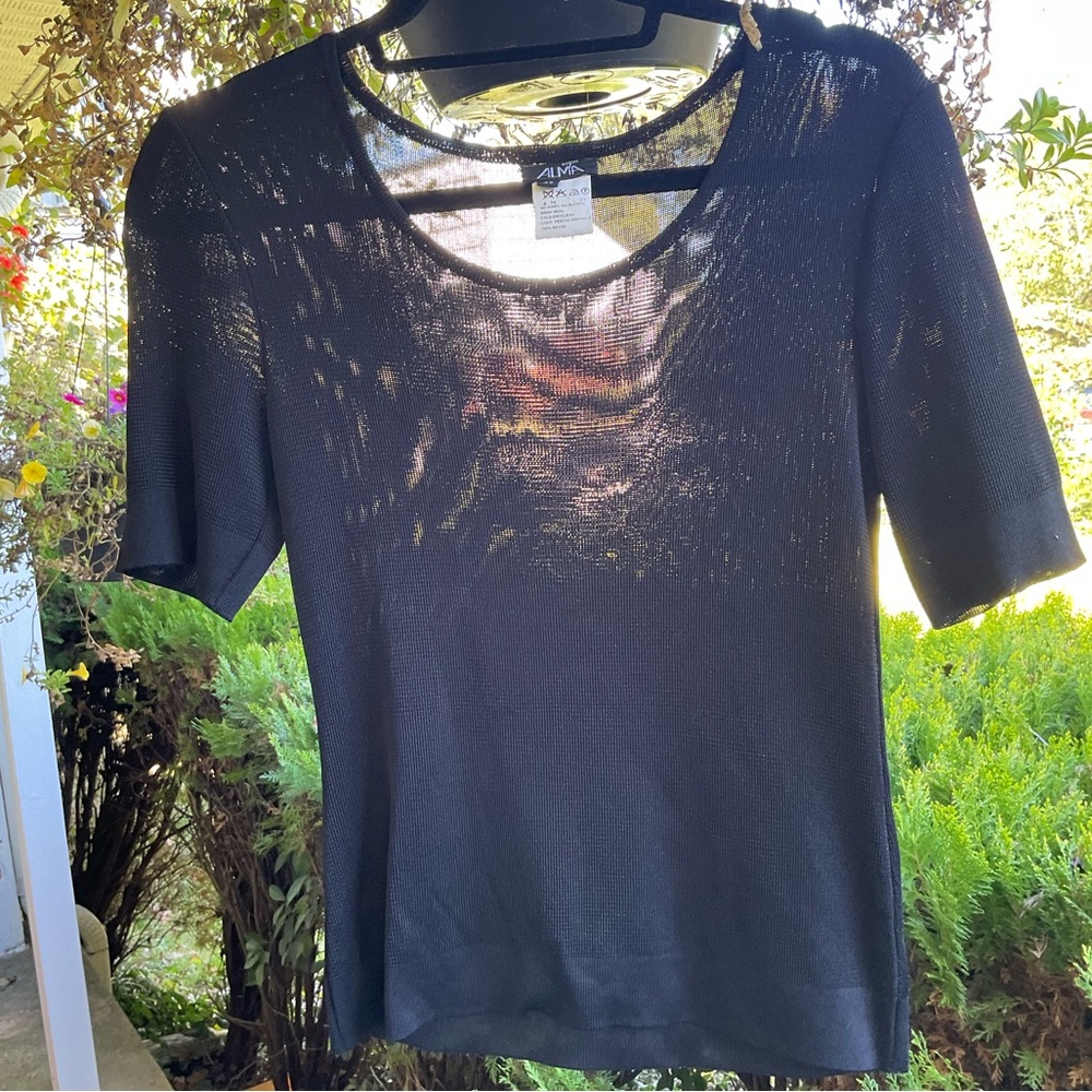 Alma black short sleeve top. Size 42.